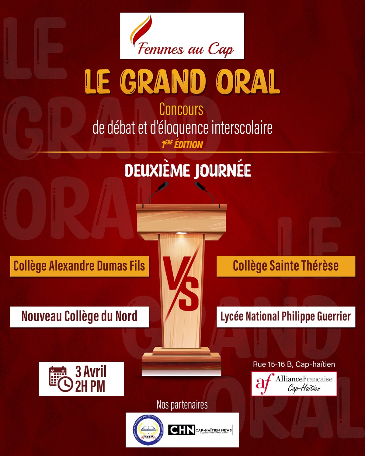 Flyer for the "Le Grand Oral" Competition