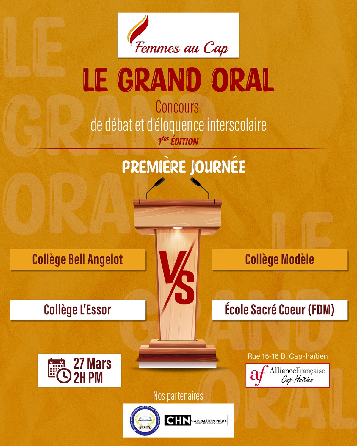 Flyer for the "Le Grand Oral" Competition