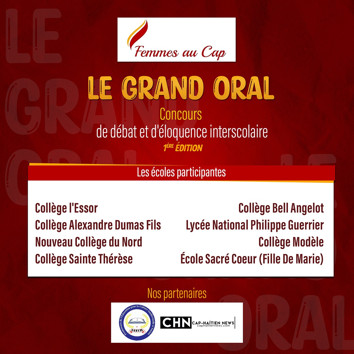 Flyer for the "Le Grand Oral" Competition